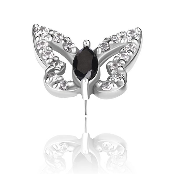 REPLACEMENT THREADLESS JEWEL WITH BUTTERFLY