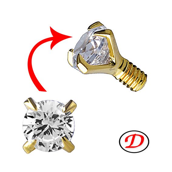 Crystal with gold for Microdermal