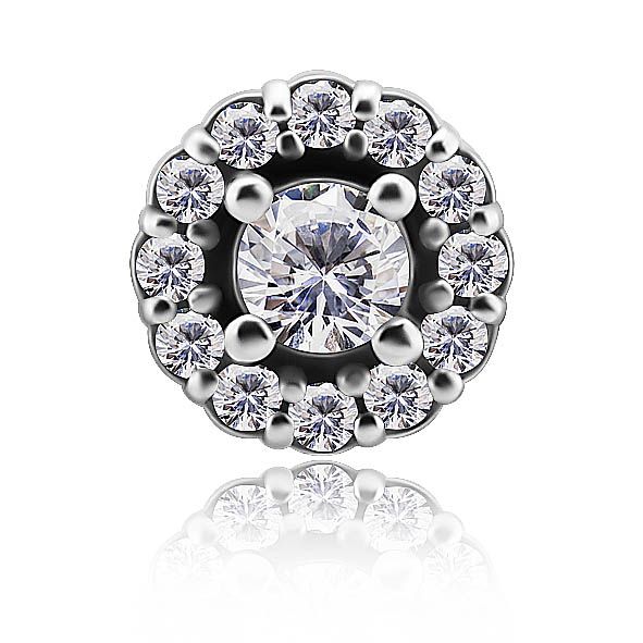 Replacement jewel piercing with mix of crystals