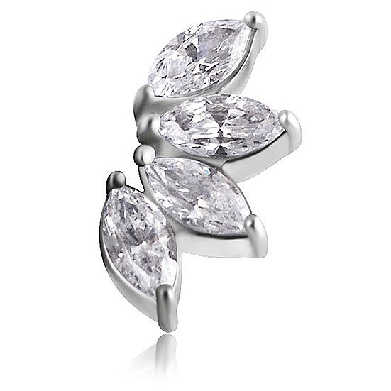 PIERCING CUATRO HOJAS DE CRISTAL TALLA MARQUESA