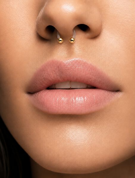 MICRO CIRCULAR BARBELL WITH 24k GOLD STEEL BALLS