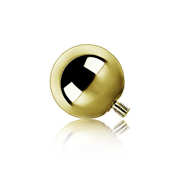 Gold sphere with external thread