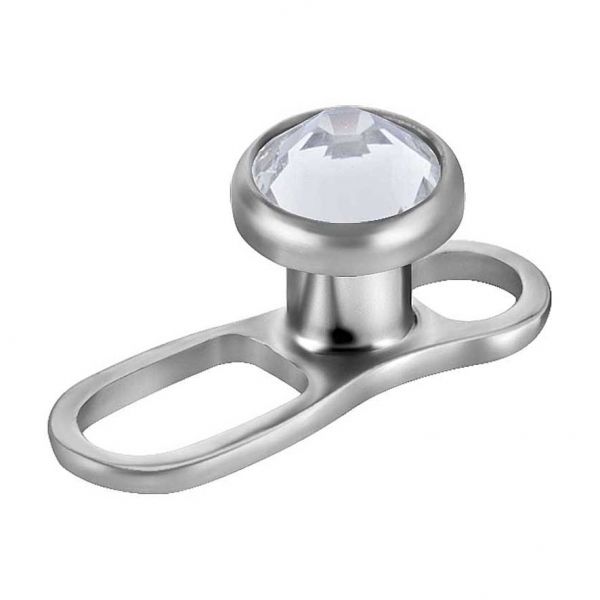 DERMAL ANCHOR (internal 0,8 mm) DE DOS ORIFICIOS CON CRISTAL PREMIUM
