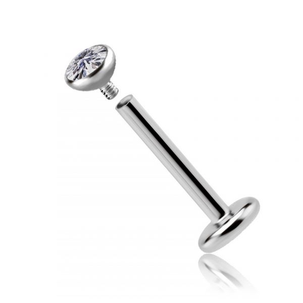 LABRET WITH WHITE CRYSTAL REPLACEMENT