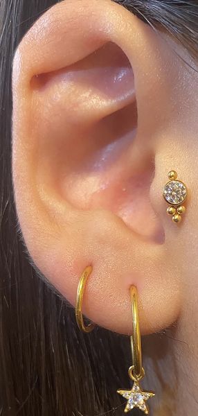 CRYSTAL AND GOLD TITANIUM LABRET