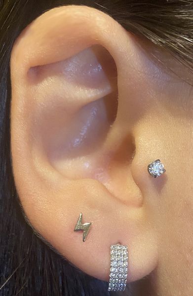 MINI BAR WITH CRYSTAL FOR HELIX PIERCING