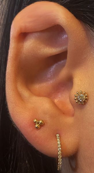 CERCLE CLICKER DORÉ AVEC PREMIUM ZIRCONIA