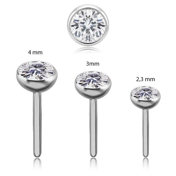THREADLESS LABRET WITH PREMIUM CUBIC ZIRCONIA CRYSTAL