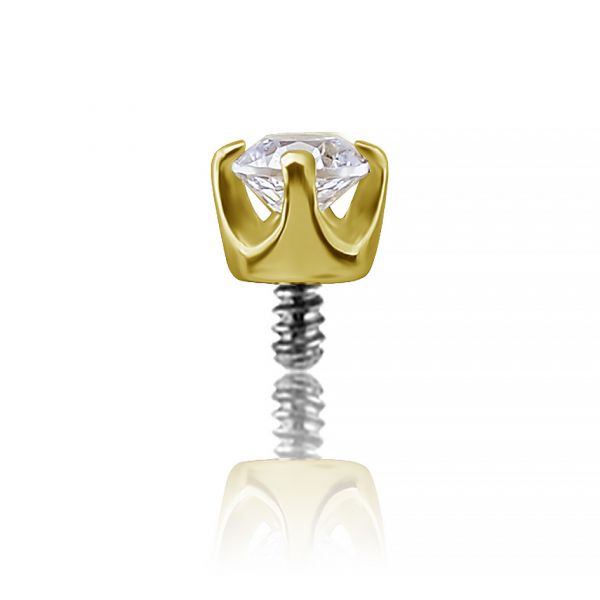 18k GOLD REPLACEMENT WITH CRYSTAL