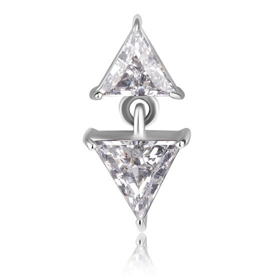 PIERCING AVEC TRIANGLES DE ZIRCONIE EN TITANE AVEC CRISTAUX