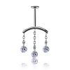 PIERCING DE LABRET PARA VERTICAL HELIX CON TRES CRISTALES