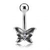 BUTTERFLY BELLY BUTTON PIERCING WITH PREMIUM CUBIC ZIRCONIA
