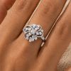 FLORAL-STYLE SILVER RING