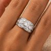 SILVER BAND RING WITH SMALL CRYSTALS
