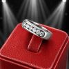 SILVER RING WITH SIX CRYSTALS