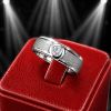 SILVER RING WITH CENTRAL CRYSTAL