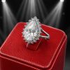 SILVER RING WITH TEARDROP CRYSTAL