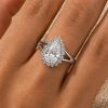 SILVER RING WITH TEARDROP CRYSTAL