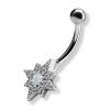 Navel piercing banana with star and opal