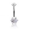 Navel jewel with double cone-shaped crystal
