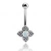 Banana navel piercing with opal lab