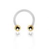 MICRO CIRCULAR BARBELL WITH 24k GOLD STEEL BALLS