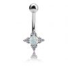OPAL AND CRYSTAL BELLY BUTTON PIERCING