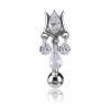 PIERCING PARA EL OMBLIGO CON GOTA Y CRISTALES COLGANTES
