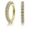 GOLD-PLATED CLICKER EARRING WITH CUBIC ZIRCONIA