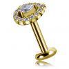 PIERCING A FORMA DI GOCCIA PLACCATO ORO CON CRISTALLI