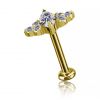 LABRET CON RICAMBIO IN PREMIUM ZIRCONIA PLACCATO ORO
