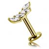 PIERCING CHAPADO EN ORO SIN HILO CON ACCESORIO ALA