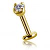 PIERCING CHAPADO EN ORO SIN HILO CON CRISTAL
