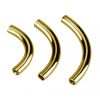 GOLDBESCHICHTETER GEBOGENER LABRET-ERSATZ FÜR BAUCHNABELPIERCING
