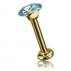 18k GOLD LABRET PIERCING WITH DROP STONE LAP