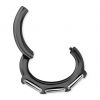 Gunmetal rook oval hinged clickers set with cubic zirconia