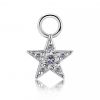 Pendant with a star of diamonds for circular piercings