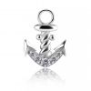 Pendant with anchor of crystals for circular piercings