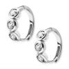 Boucles d’oreilles avec trois brillants en Cubic Zirconia