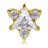 ACCESSORIO DI RICAMBIO TRIANGOLO PLACCATO IN ORO E TRE CRISTALLI