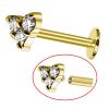 Golden piercing with crystal heart