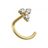 SOLID GOLD NOSE JEWEL WITH CRYSTAL TRINITY