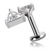 PIERCING AVEC TRIANGLES DE ZIRCONIE EN TITANE AVEC CRISTAUX