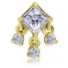 ACCESSORIO PIERCING QUADRATO PLACCATO ORO CON CRISTALLI