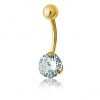 VERGOLDETES BAUCHNABELPIERCING MIT KRISTALL
