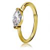 CERCHIO CLICKER PLACCATO ORO CON CRISTALLO MARQUISE
