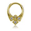 GOLD-PLATED CROSS CLICKER RING WITH PREMIUM ZIRCONIA