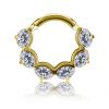GOLD-PLATED CLICKER RING WITH OVAL PREMIUM ZIRCONIA