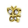 PAPILLON PLAQUÉ OR POUR PIERCING AVEC FILETAGE INTÉRIEUR