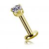 PIERCING CHAPADO EN ORO SIN HILO CON CRISTAL